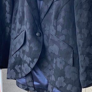 SMYTHE Black Floral 1-Button Blazer Jacket